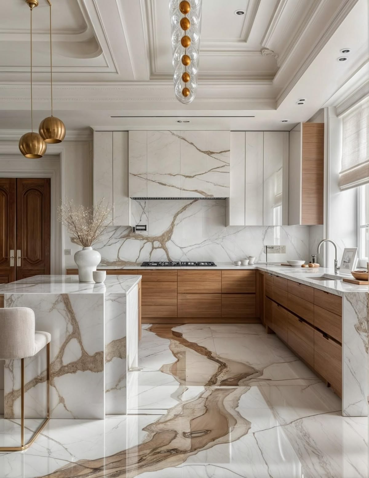 Luxury Chef Modular Kitchen featuring Tall Pantry Storage Rack & Spice Carousels #120